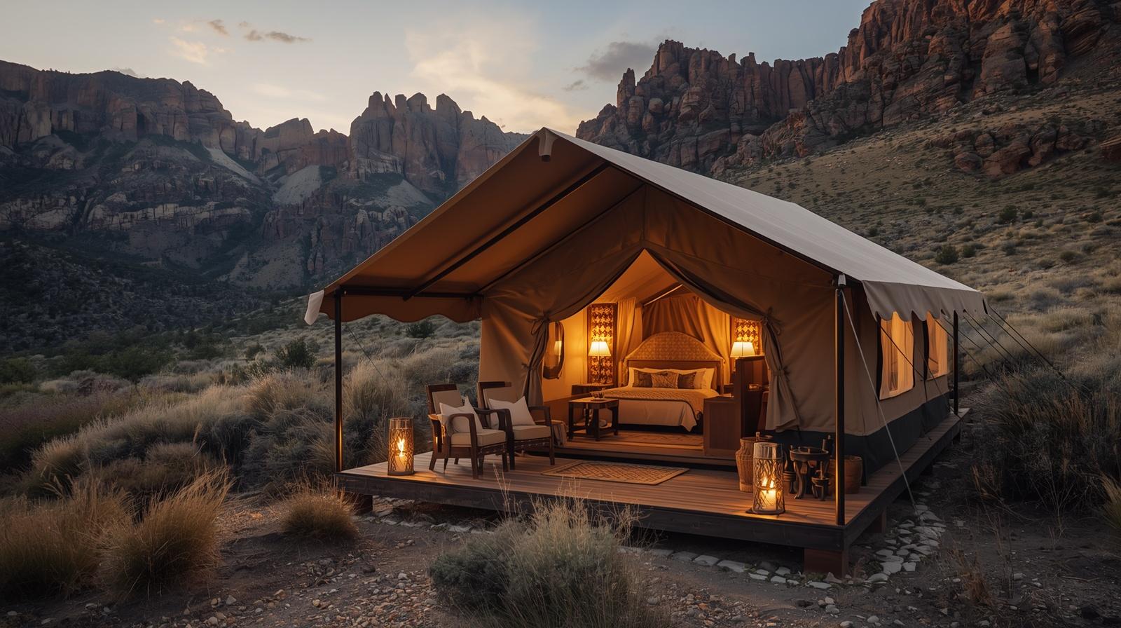 Luxury safari tent with mountain views - Glamping in Colorado