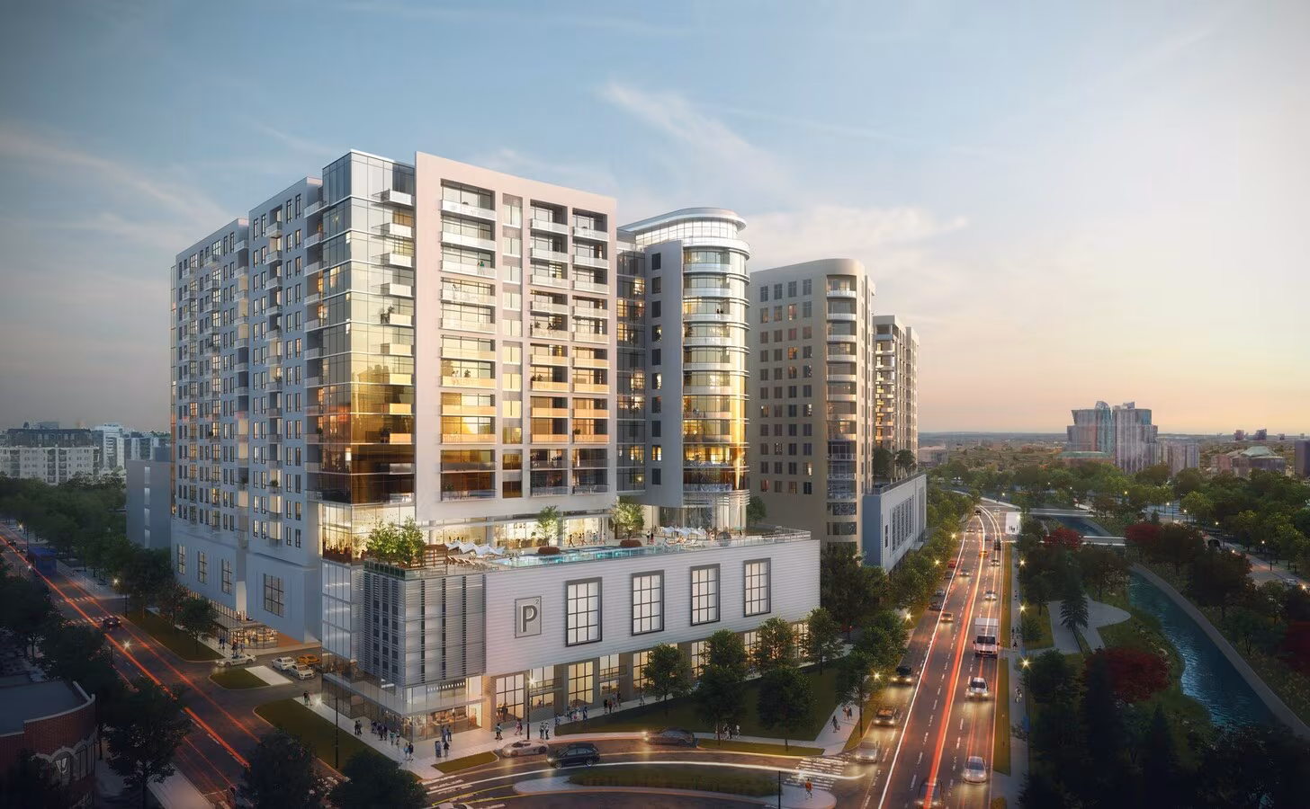 The Parson high-rise luxury apartments in Denver Golden Triangle featuring floor-to-ceiling glass and skyline views