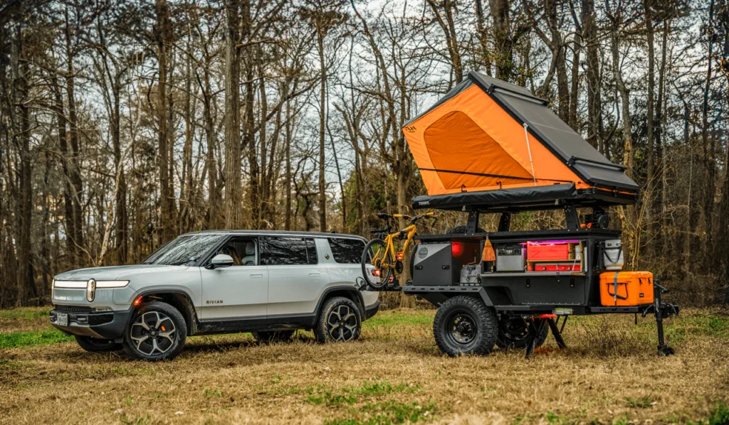 Taxa Woolly Bear off-road camper trailer parked in the Colorado backcountry