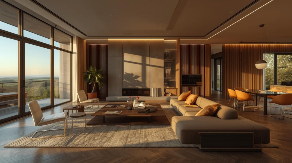 Modern living room decor featuring 2026 color trends and minimalist furniture