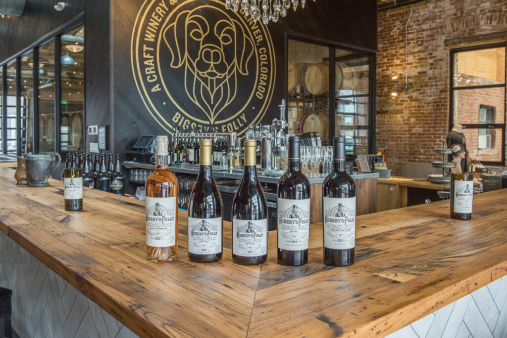 Bigsby's Folly Craft Winery interior in RiNo Denver - top urban winery and wine tasting
