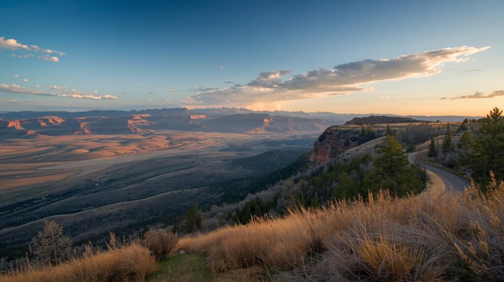 View from the Grand Mesa Scenic Byway looking over Western Colorado