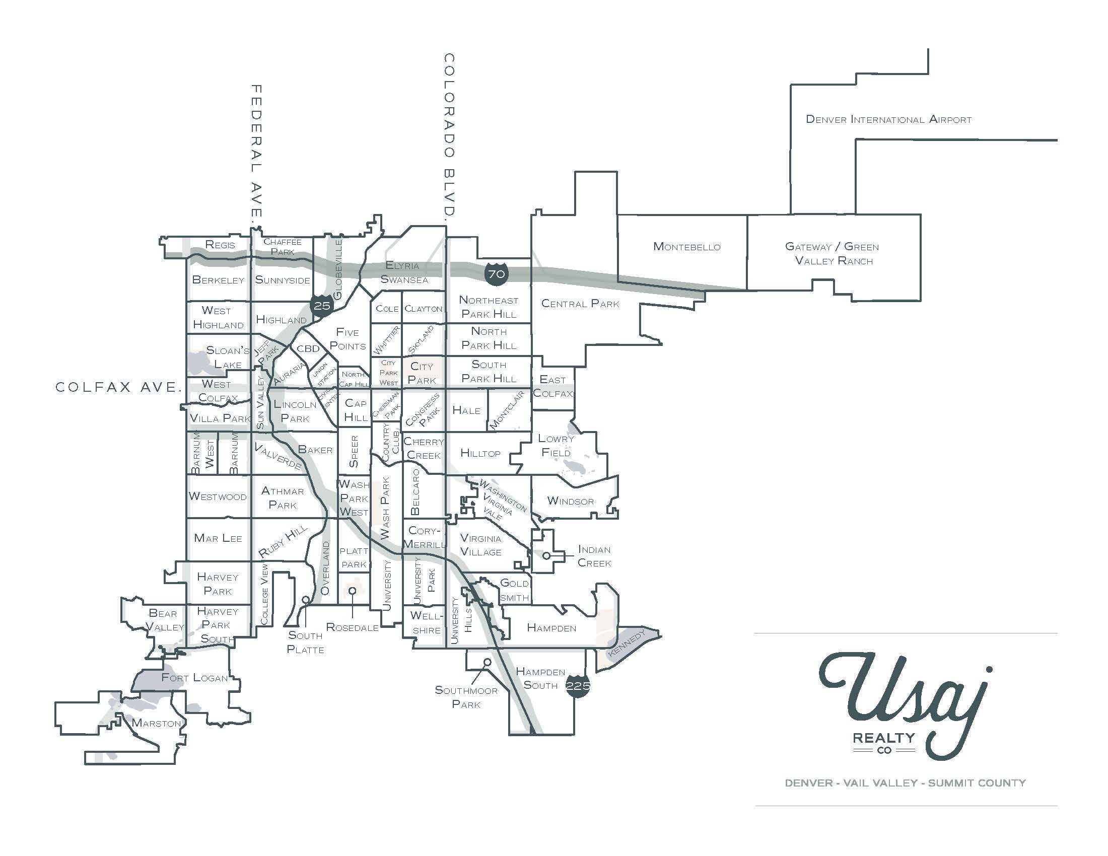 Comprehensive map of Denver neighborhoods and districts for homebuyers and relocation