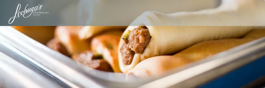 The Lechuga's logo sits in the upper left-hand corner over an image of Lechugas original canoli.