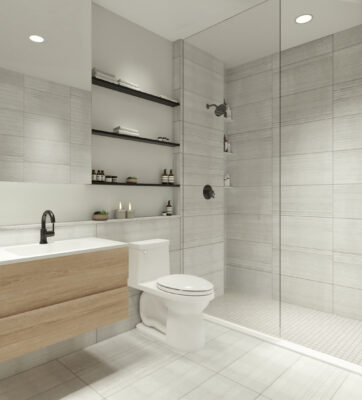 Bathroom with radiant heating